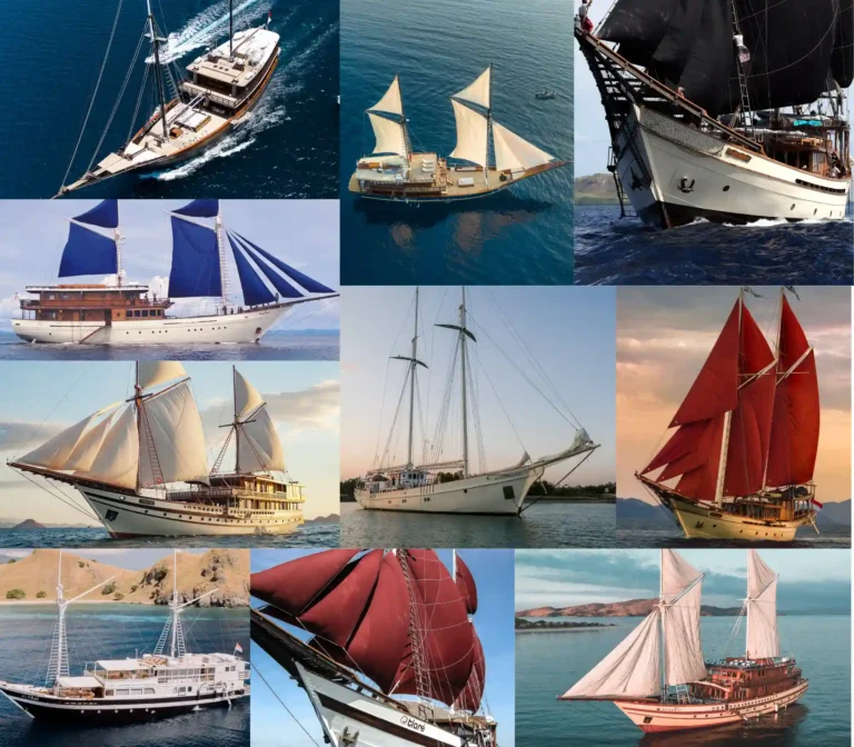 Elegant sailing yacht during Raja Ampat liveaboard trip