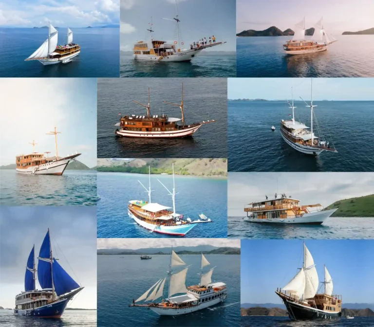 Luxury Phinisi liveaboard yachts sailing around Komodo National Park