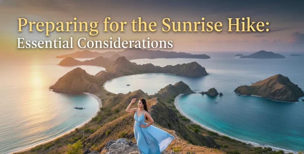 Preparing for the Sunrise Hike in Padar